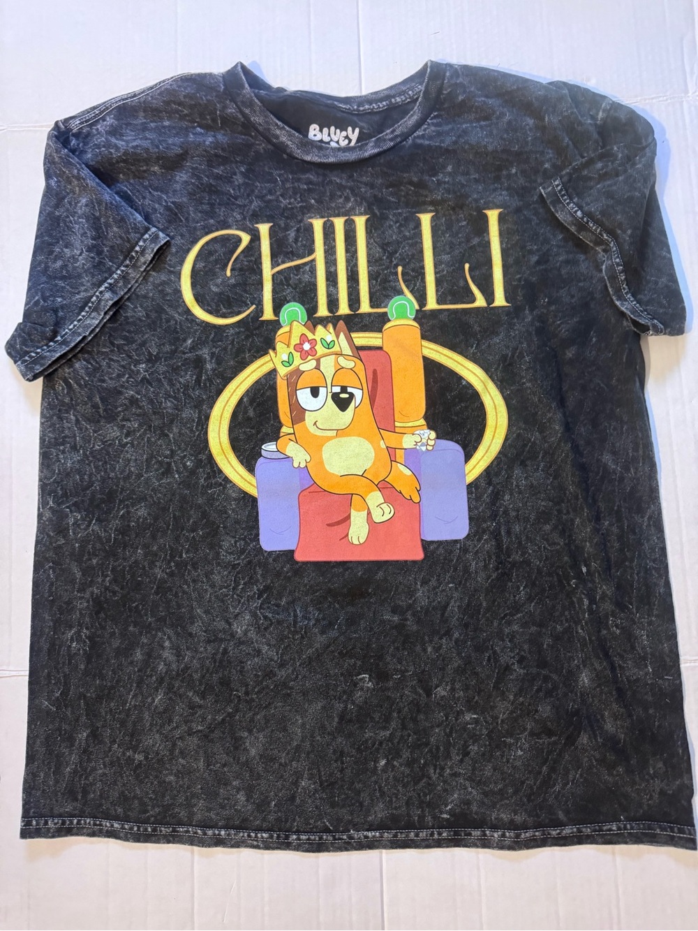 NWOT Bluey adult Black 'Chilli' Graphic Tee